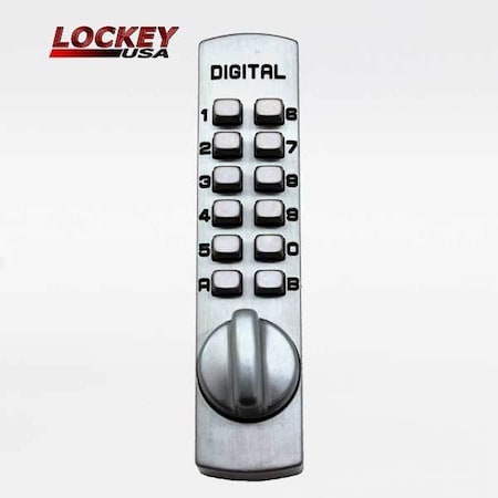 Lockey C-170 Surface Mount Cam Cabinet Lock - Satin Chrome finish. LK-C170-SC